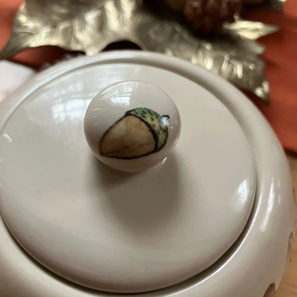 THE ORIGINAL WORLD OF JET Sugar and Creamer AUTUMN ACORNS LEAF